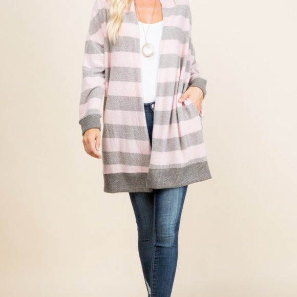 Ultra Soft Striped Cardigan - Picture 3 of 9